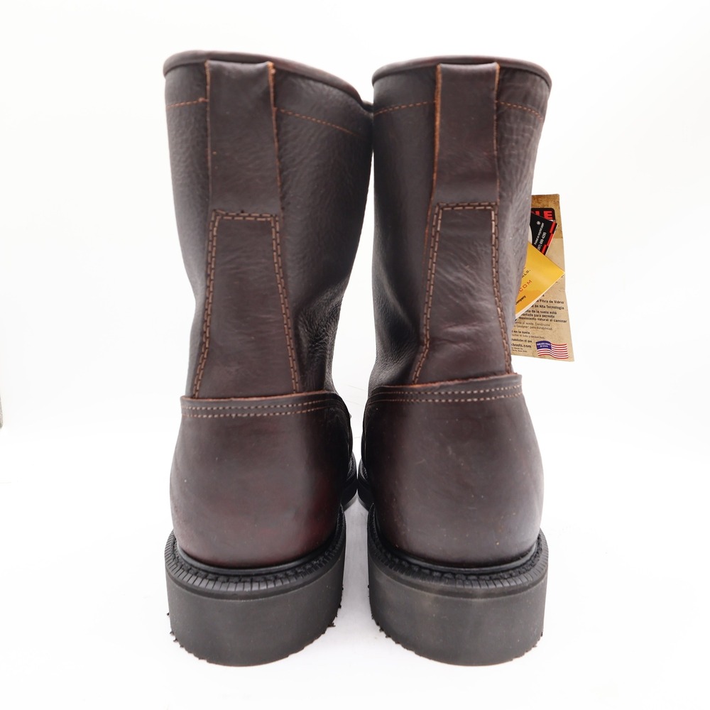 Justin 761 Work Boots Mens 9.5 EE Brown Briar Pitstop Leather New With Box - Picture 11 of 16